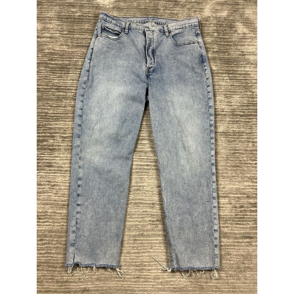 Old Navy Jeans Womens 18 Blue Raw‎ Hem Button Fly High Rise
